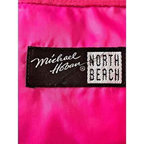 Michael Hoban North Beach Jacket Shorts‎ Set Size 7/8 Pink Leather 90's Pockets - Picture 11 of 15